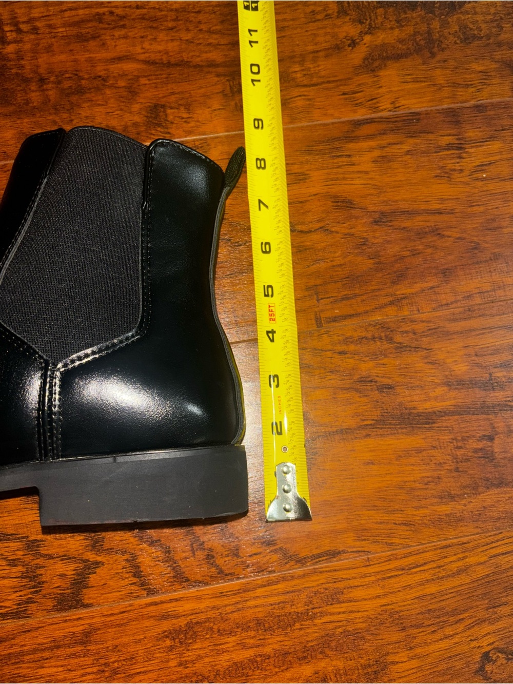 Luxury Red Bottom Black Leather Chelsea Boots Cap Pointed Toe Boot with Red Sole - Picture 6 of 9